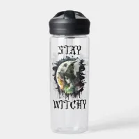 Halloween Witch and Full Moon Water Bottle