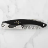 Monogram Black Gold Modern Minimal Waiter's Corkscrew