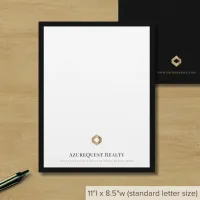 Business Logo Modern Luxury Black Border Letterhead