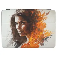 Woman of Fire Portrait Watercolor iPad Air Cover
