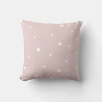 Soft Pink Polka Dots Throw Pillow