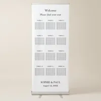 Elegant 12 Table Wedding Seating Chart Retractable Banner