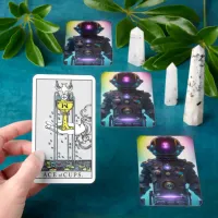 Colorful Atompunk Astronaut digital AI Art Tarot