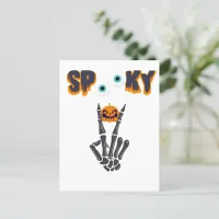 Frightfully Fun Halloween Postcard -Pumpkin Design