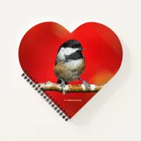 Cute Black-Capped Chickadee with Red Autumn Leaves Notebook