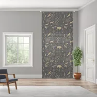 Buffalo Adventures Tan on Any Background ID599 Sheer Curtains