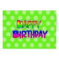 Lime Green  Graffiti Text Happy Birthday Card