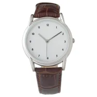 Mens Classic Brown Leather Strap Watch