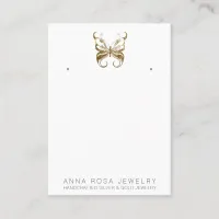 *~* EARRING DISPLAY QR Gold Glitter Butterfly Busi Business Card