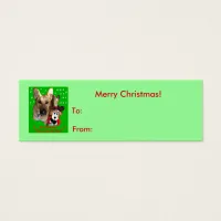 Christmas German Shepherd & Toy Reindeer Gift Tags