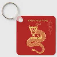 Corporate Chinese Happy New Year Of Dragon Golden Keychain