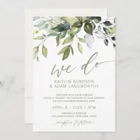 Nature Wedding Botanical Greenery Watercolor V2 Invitation