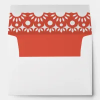 Mexican Fiesta Red Papel Picado Boho Wedding Envelope