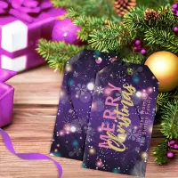 Gleaming Purple Winter Wonderland Merry Christmas Gift Tags