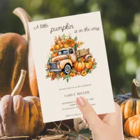 A Little Pumpkin Cute Fall Baby Shower  Invitation