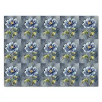 Blue flower watercolour pattern tissue paper