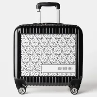 Simple Black & White Geometric Pattern Custom Luggage