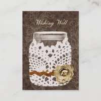 brown rustic mason jar wishing well cards