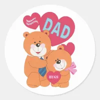 Beary Special Dad Classic Round Sticker