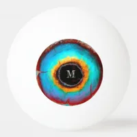 Ethereal Cosmic Eye Monogram Vibrant Abstract Art Ping Pong Ball