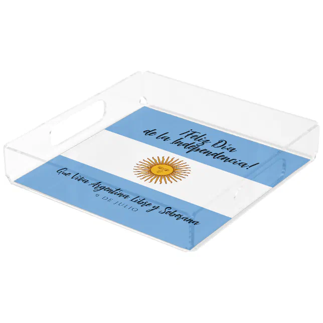 Argentina Independence Day Flag Acrylic Tray