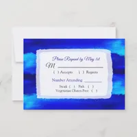 Ocean Water Blue Beachy Wedding RSVP card