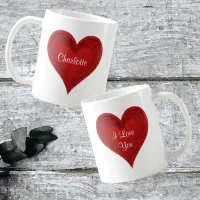 I Love You Girly Heart Name White Coffee Mug