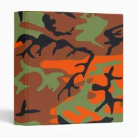 Hunter Orange with Green Camouflage Binder