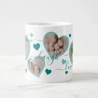 Live Laugh Love Family Photos in Hearts Coffee Mug