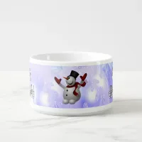 Merry Christmas Snow People Font, Blue Tint Snow Bowl