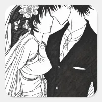 Black and White Anime Wedding