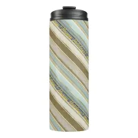 Earth Tones Gold Christmas Pattern#28 ID1009 Thermal Tumbler
