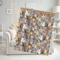 Cute Cats - kitten meeting point Fleece Blanket