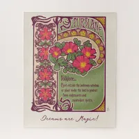 Pink Flowers, Dreams, and Magic Art Nouveau Style Jigsaw Puzzle