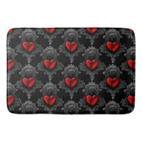 Red Goth Heart Bath Mat