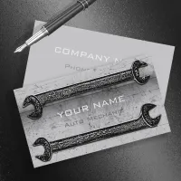 Grunge Wrenches Grey ID321 Business Card