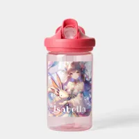 Personalized Anime Girl and Axolotl Water Bottle
