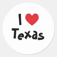 I Love Texas Classic Round Sticker