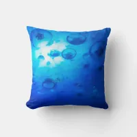 Jellyfish Deep Blue Throw Pillow