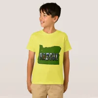 Oregon Map and Picture Text Kids T-Shirt