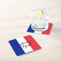 French Flag Colors Wedding Paper Coaster