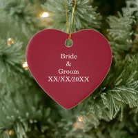 Personalized Bride and Groom with Date Ceramic Ornament