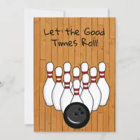 Bowling Themed Birthday Party Invitation