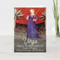 Virgo the Virgin Zodiac Sign Birthday Party Card