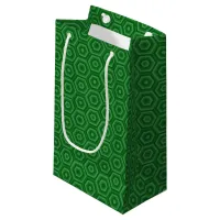 Contemporary Tri-tone Green Hexagons Small Gift Bag