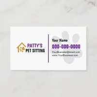 Pet Sitting Double Sided Business Card