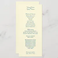 Cream Wedding Program