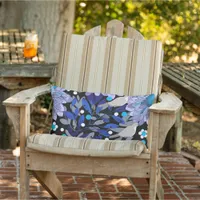 Abstract Floral Doves Outdoor Throw Pillow