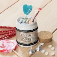 Elegant 28th Linen Wedding Anniversary Celebration Candy Jar