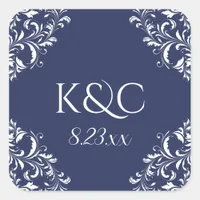 Elegant Wedding Label | Nadine - Navy Blue